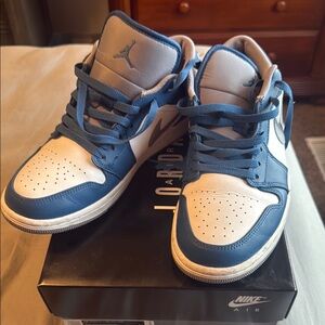 Nike Air Blue and White Low-Top Sneakers